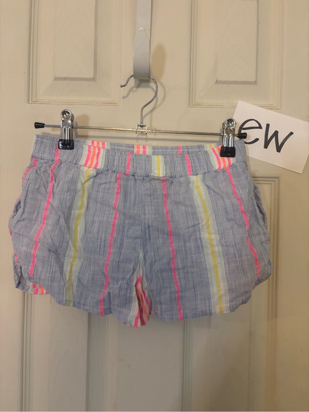 Vineyard Vines Striped Seersucker Athletic Shorts - Pink, Yellow & Blue